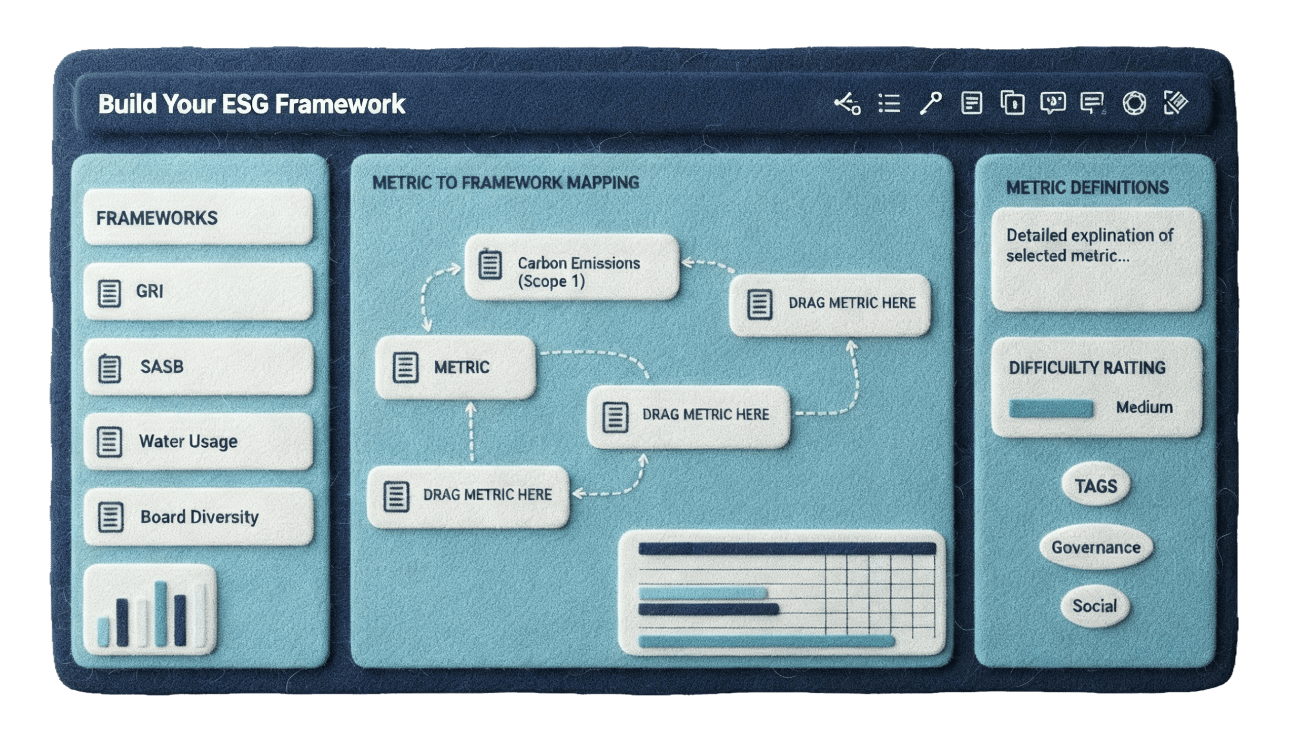 NeoImpact ESG Framework Builder – Metric Mapping